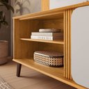 Ver mais imagens de Painel TV até 65'' Ripado 150cm com Rack Porta de Correr e Nicho Mari D04 - D'Rossi