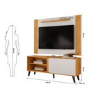 Ver imagem 2 de Painel TV até 65'' Ripado 150cm com Rack Porta de Correr e Nicho Mari D04 - D'Rossi