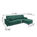 Ver imagem 2 de Sofá Berlin 3.85x2.10m com Chaise Super Pillow Top - Verde
