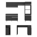 Ver imagem 5 de Armário de Cozinha com Bancada-mesa Gourmet Veneza Multimóveis Mp2174 Preto-branco Preto-branco