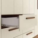 Ver imagem 6 de Guarda-roupa Casal Santana 8 Portas 6 Gavetas com Espelho Jatoba/areia - Pnr Móveis