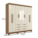 Ver imagem 4 de Guarda-roupa Casal Santana 8 Portas 6 Gavetas com Espelho Jatoba/areia - Pnr Móveis