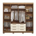 Ver imagem 2 de Guarda-roupa Casal Santana 8 Portas 6 Gavetas com Espelho Jatoba/areia - Pnr Móveis