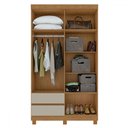 Ver imagem 3 de Guarda-roupa Solteiro Zeus 4 Portas 2 Gavetas 59602.58 Amêndoa Clean/off White - Móveis Lopas