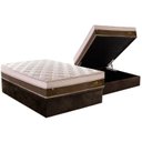 Ver imagem 1 de Cama Box Baú Casal: Colchão Molas Plumatex MasterPocket Ensacadas Personalle + Base CRC Suede Brown(