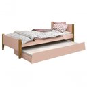 Ver imagem 1 de Cama Babá Solteiro com Auxiliar Simba Rosa Fosco com Madeira - Moveisaqui