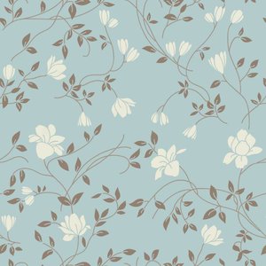 Papel de Parede Decorativo Floral Bege e Ramos Marrons 2,5m