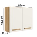 Ver imagem 3 de Armario Aereo 2 Pt 80 Cm 16980 Freijo Off White Cristal Nicioli