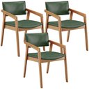Ver imagem 1 de Kit 03 Cadeiras para Sala de Jantar Estar Living Giorgia L02 Couríssimo Verde Musgo - Lyam Decor