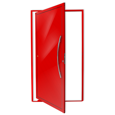Porta Pivotante Alumínio Lambril Savana c/Puxador D.Vermelho 100 Brimak
