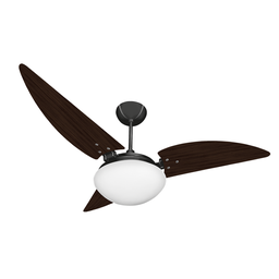 Ventilador de Teto Noronha Preto Com 3 Pás Tabaco de MDF 110V+Controle Ventex - 1