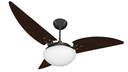 Ver imagem 1 de Ventilador de Teto Noronha Preto Com 3 Pás Tabaco de MDF 110V+Controle Ventex