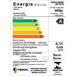 Ventilador de Teto Noronha Preto Com 3 Pás Tabaco de MDF 110V+Controle Ventex - 5