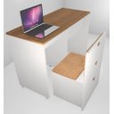 Ver imagem 6 de Mesa Multiuso Projeto Camarim Madeirado com Assento Estofado Cinam. /branco