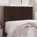 Ver imagem 2 de Cabeceira Queen 1,60m Ávila Suede Marrom - Pallazio