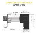 Ver imagem 2 de Transmissor de Pressão Cerâmico 1/2 Npt - NP400 0~10BAR