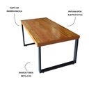 Ver imagem 2 de Mesa Industrial para Ambiente Biofílico Madeira Maciça Bernardo com Ferragem 1,20m Preto