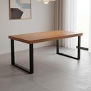 Ver imagem 1 de Mesa Industrial para Ambiente Biofílico Madeira Maciça Bernardo com Ferragem 1,20m Preto
