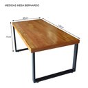 Ver imagem 4 de Mesa Industrial para Ambiente Biofílico Madeira Maciça Bernardo com Ferragem 1,20m Preto