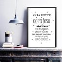 Ver imagem 1 de Quadro Seja Forte e Corajoso Minimalista 24x18cm - com Vidro:moldura Branca