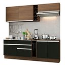Ver imagem 1 de Armário de Cozinha Completa 220cm Rustic/Preto/Rustic Parma Madesa 03