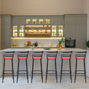 Ver imagem 6 de Kit 6 Banquetas Alta para Cozinha Junco Degradê Bancada Bistrô Balcão Ilhas Área Gourmet Piscina