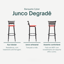 Ver imagem 3 de Kit 6 Banquetas Alta para Cozinha Junco Degradê Bancada Bistrô Balcão Ilhas Área Gourmet Piscina