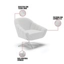 Ver imagem 3 de Kit 02 Poltronas Giratória Linho Cinza A05 Base Cromada