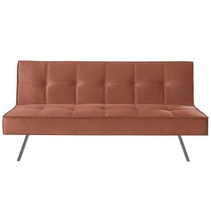 Sofá Cama 2 Lugares 177 Pé Cromado Caramelo Com Cromado
