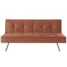 Sofá Cama 2 Lugares 177 Pé Cromado Caramelo Com Cromado - 1