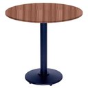 Ver imagem 1 de Mesa Zeta Ferro Preto 75 Cm (alt) Disco Redondo Tampo Mdp Redondo 60 Cm (larg) X 2,5 Cm (alt) Walnut