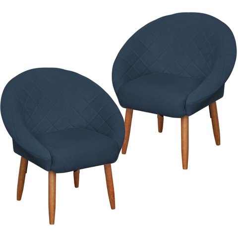 2 Poltronas Decorativa para Recepção Reforçada Estilo Moderno Sala de Espera Resistente Moblan Decor