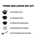 Ver imagem 2 de Panela 3 em 1 Antiaderente 3,9l com Tampa de Vidro + 02 Descansos Quadrados + Escumadeira de Silicon