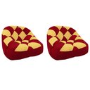 Ver imagem 1 de Kit 02 Poltrona Paloma Escritório Sala Pé Plástico Suede Vermelho e Suede Mostarda - Dominic Decor