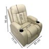 Poltrona Reclinavel com Funço Massagem 8 Pontos Aquecimento Vibração Timer Controle até 110kg Bege - 2
