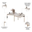 Ver imagem 5 de Mesa de Centro para Sala Pés Metálicos Zira e Nala D04 Bali/quartzo - Mpozenato