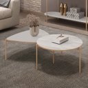 Ver imagem 2 de Mesa de Centro para Sala Pés Metálicos Zira e Nala D04 Bali/quartzo - Mpozenato