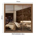 Ver imagem 4 de Guarda Roupa Casal Madesa Lyon Plus 3 Portas de Correr de Espelho 4 Gavetas - Rustic