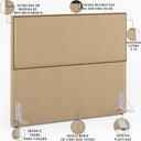 Ver imagem 4 de Cabeceira Cama Box Casal Com Tachas 140 cm Vicenza L02 Linho Bege Escuro - Lyam Decor
