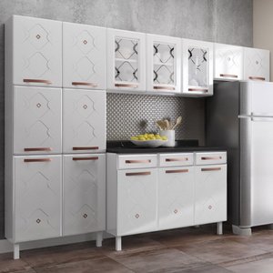 Cozinha de Aço Completa Mirage New 14 Portas 3 Gavetas Branco - Telasul