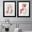 Ver imagem 1 de Kit 2 Quadros Femininos Mulheres - 60x48cm:madeira Branca