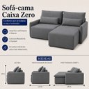 Ver imagem 3 de Sofá Pequim Caixa Zero 180m - Cinza