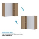 Ver imagem 3 de Armário Aéreo Canto Reto 95cm 2 Portas Slim Luciane Móveis