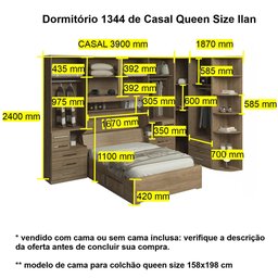 Dormitório Queen Size sem Cama 1344s San Remo - 3