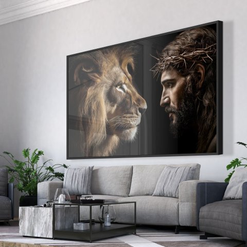 Quadro Decorativo Jesus Leão Sala Quarto Casa Escritório