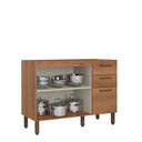 Ver imagem 4 de Balcão de Cozinha 100% MDF 2 Portas 3 Gavetas sem Tampo 120cm Princess Yescasa Marrom Freijó