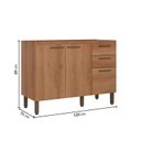 Ver imagem 3 de Balcão de Cozinha 100% MDF 2 Portas 3 Gavetas sem Tampo 120cm Princess Yescasa Marrom Freijó