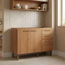 Ver imagem 1 de Balcão de Cozinha 100% MDF 2 Portas 3 Gavetas sem Tampo 120cm Princess Yescasa Marrom Freijó