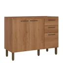 Ver imagem 2 de Balcão de Cozinha 100% MDF 2 Portas 3 Gavetas sem Tampo 120cm Princess Yescasa Marrom Freijó