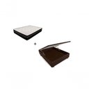 Ver imagem 1 de Cama Box Baú Viúva 128 Marrom Colchão Paris de Molas Preto 26x128x188